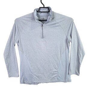 Mens Champion Duo Dry Blue 1/4 Zip Pullover Shirt Raglan Sleeves Polyester XL